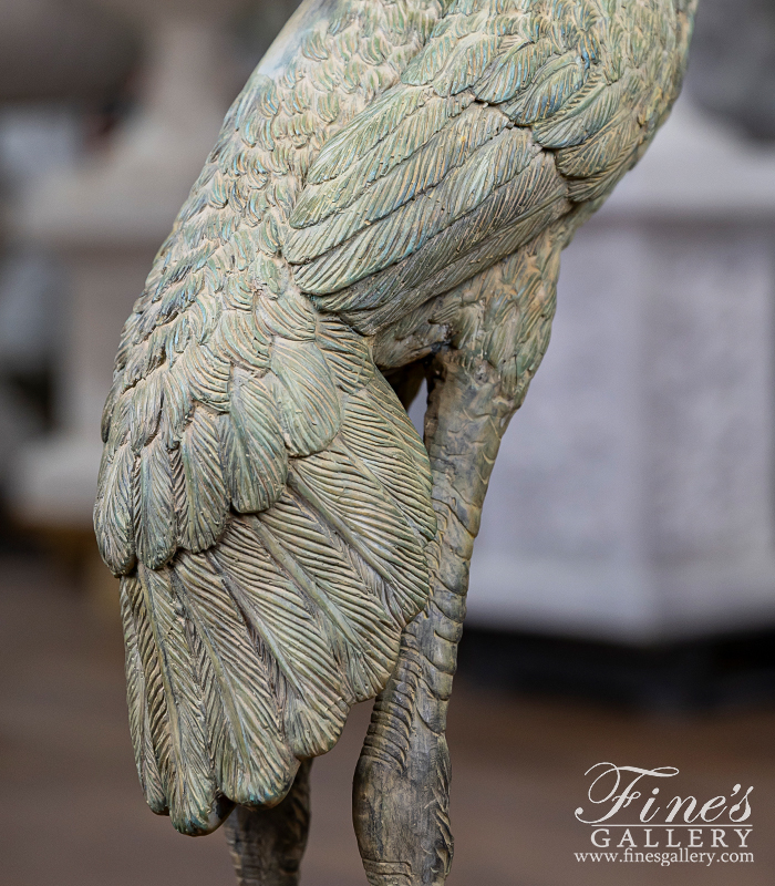 Bronze Fountains  - Patina Bronze Heron Fountain Pair - BF-912